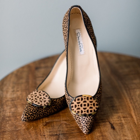 Oscar de la Renta Ponyhair Animal Print Pumps Size 37.5 Women's Size 7 - Picture 1 of 13